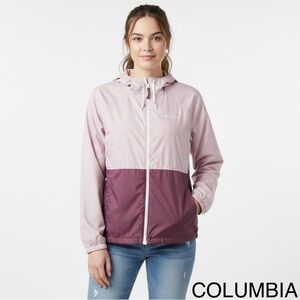 Columbia Flash Forward Windbreaker Women's Two-Tone Jacket Pink Purple SZ L